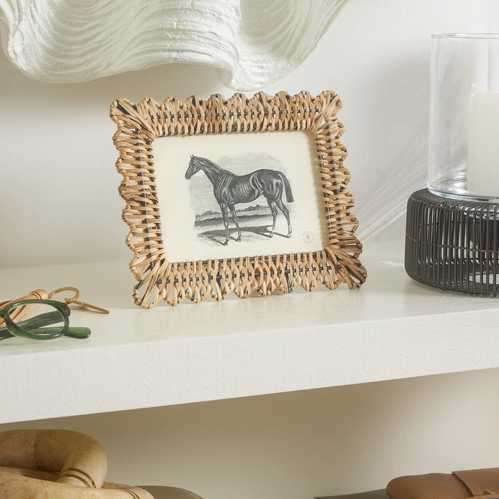 Sevona, Natural, Frame, 5"X7", Bamboo Cane/Metal
