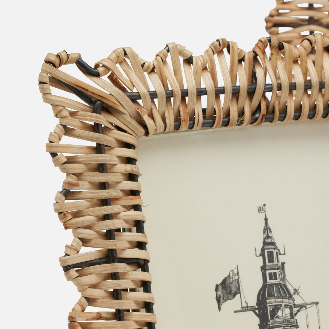 Sevona, Natural, Frame, 5"X7", Bamboo Cane/Metal