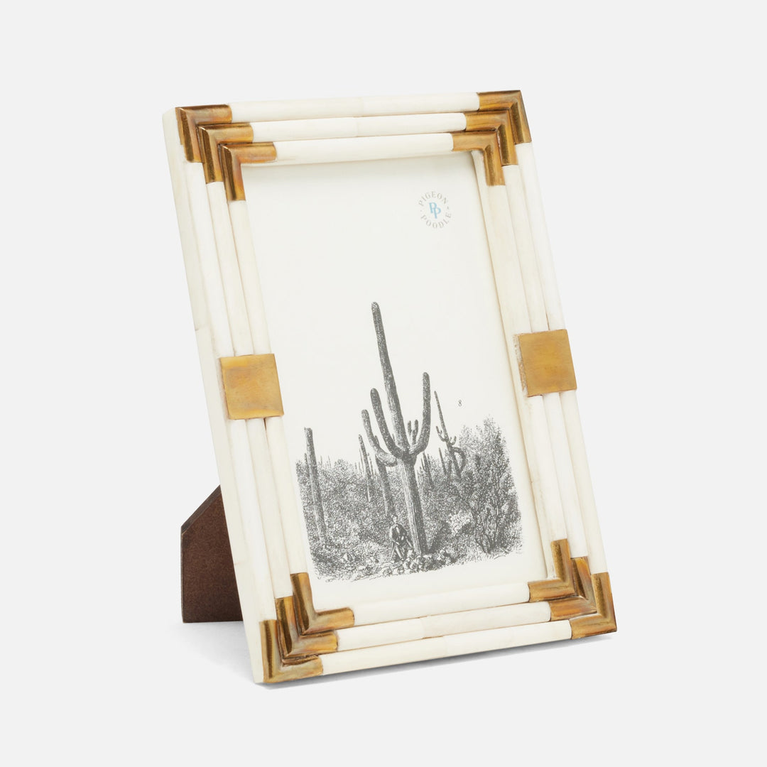 Sofia, Natural/Gold, Frame, 4"X6", Bone/Brass