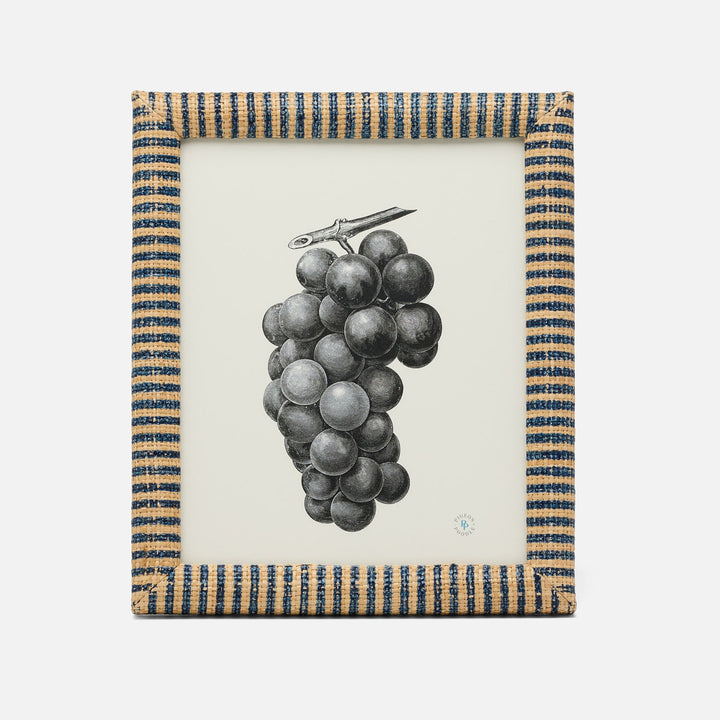 Toluca, Navy/Natural, Frame, 8"X10", Striped Raffia