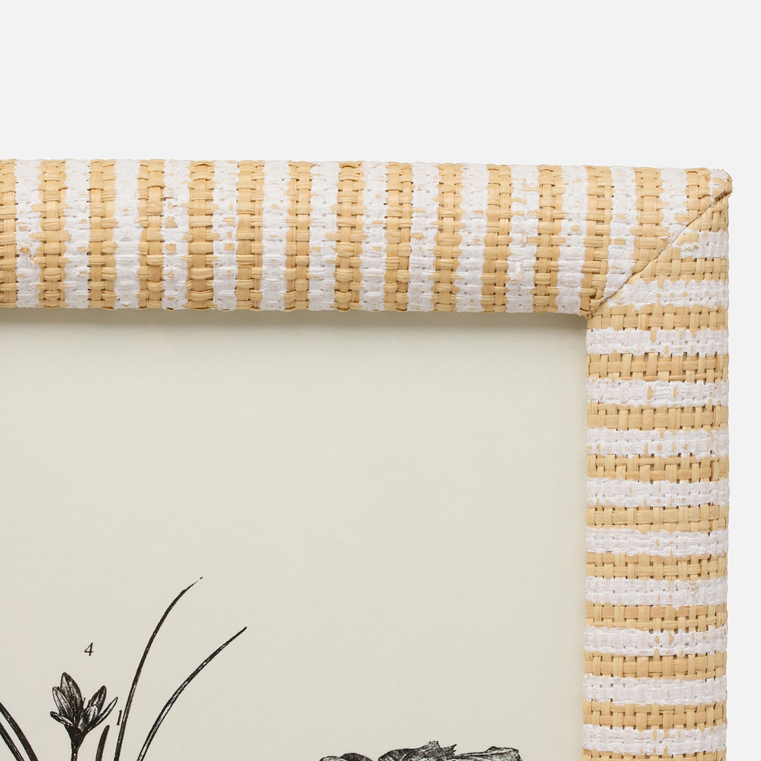 Toluca, White/Natural, Frame, 8"X10", Striped Raffia