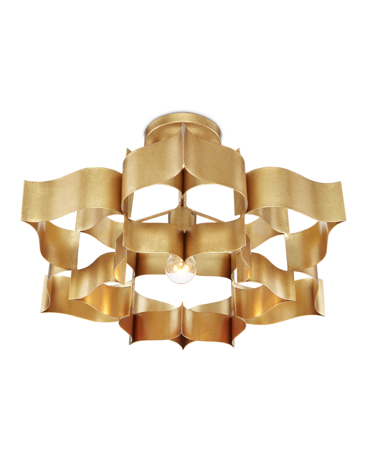 Grand Lotus Small Gold Chandelier