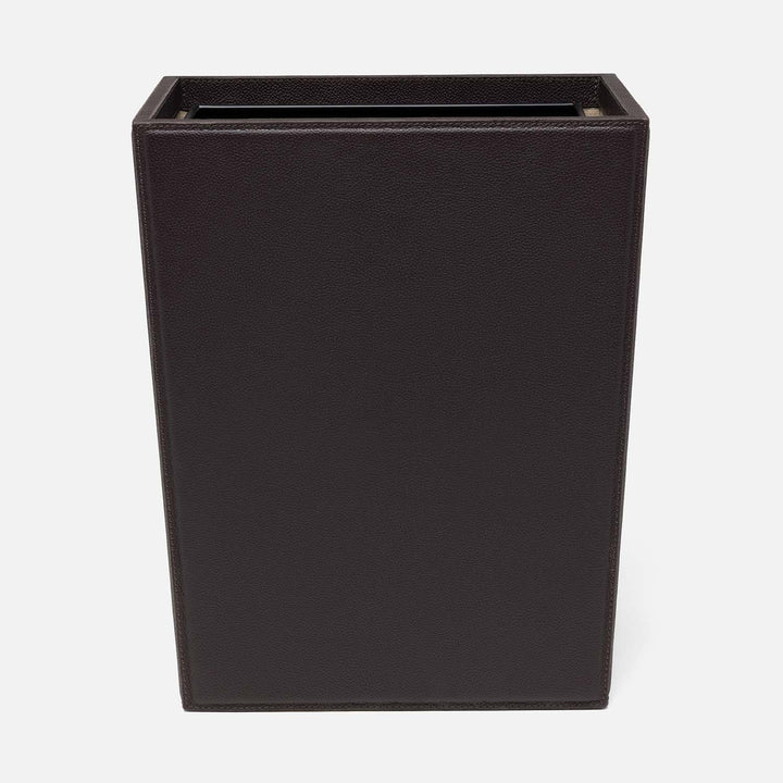 Asby, Aubergine, Wastebasket, Rectangular Tapered, Full-Grain Leather