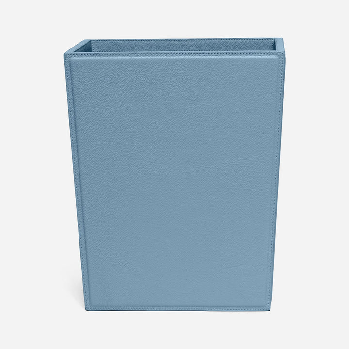 Asby, Country Blue, Wastebasket, Rectangular Tapered, Full-Grain Leather