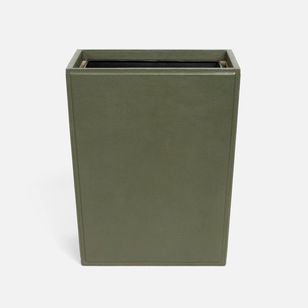 Asby, Forest, Wastebasket, Rectangular Tapered, Full-Grain Leather