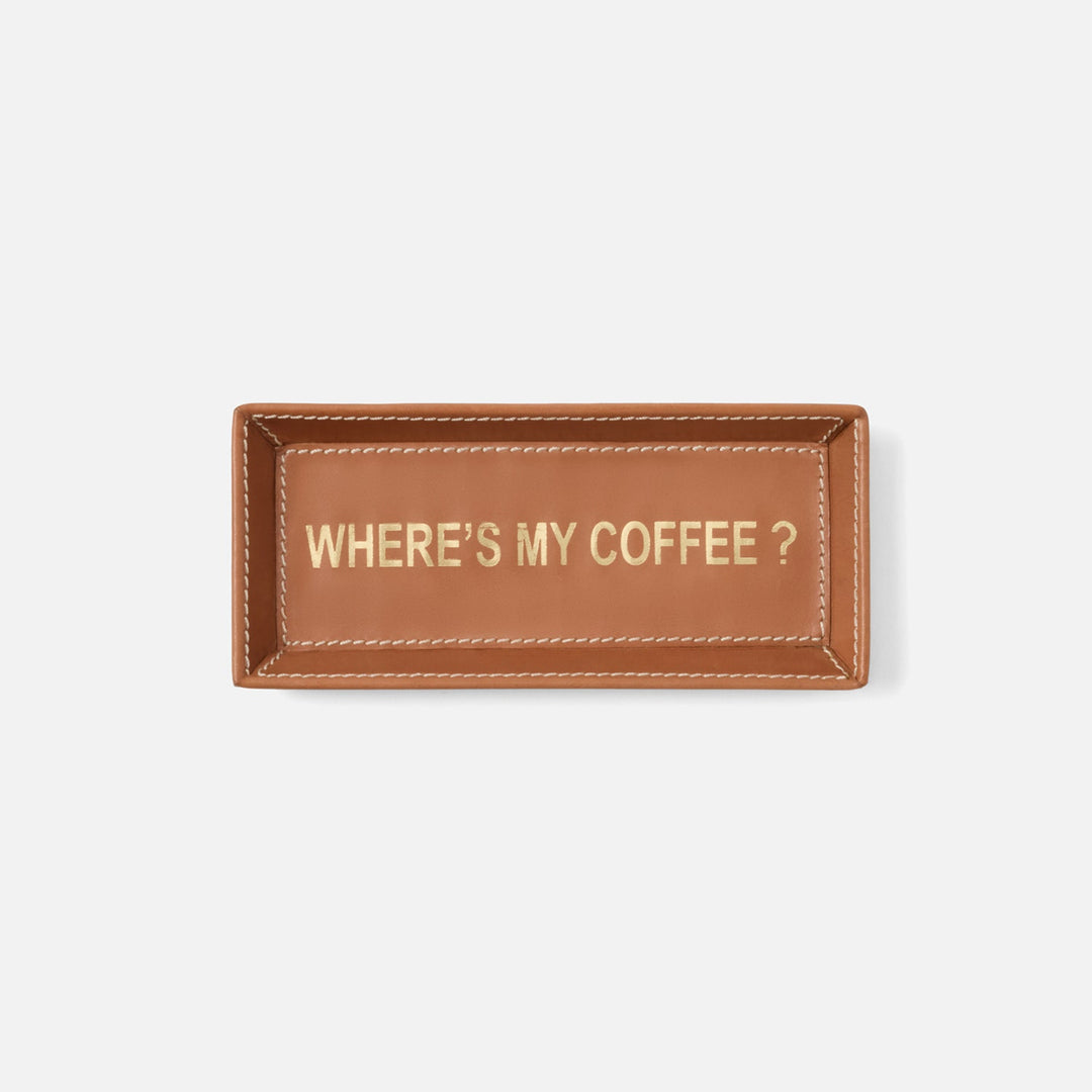 Decorah, Aged Camel, Eyeglass Holder, Where'S My Coffee, Full-Grain Leather, Pack/2