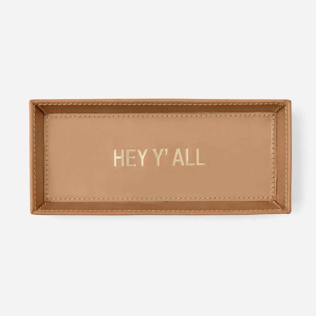 Decorah, Aged Camel, Eyeglass Holder, Hey Y'All, Full-Grain Leather, Pack/2