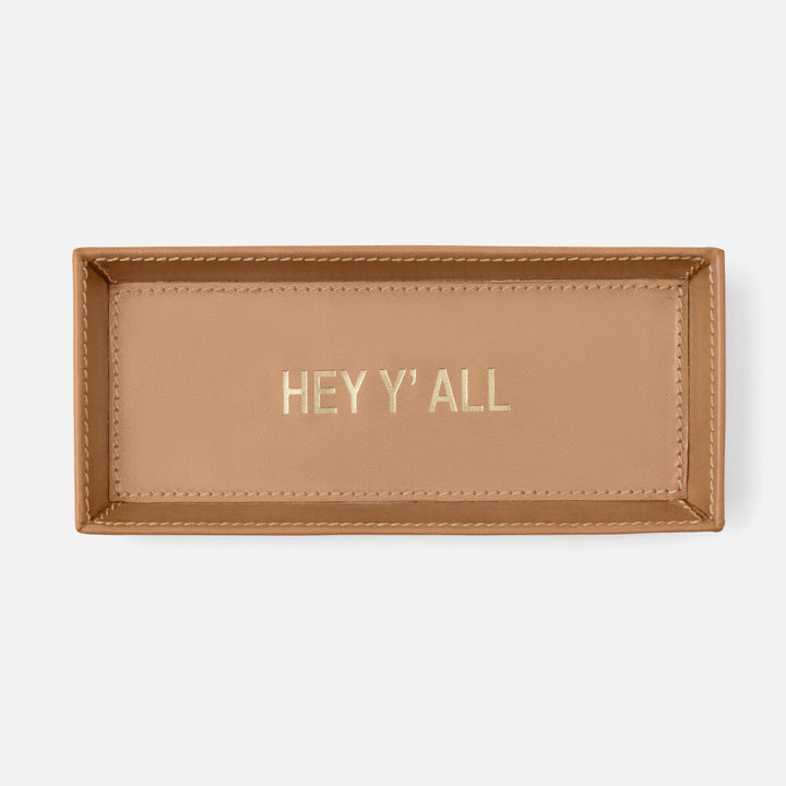 Decorah, Aged Camel, Eyeglass Holder, Hey Y'All, Full-Grain Leather, Pack/2