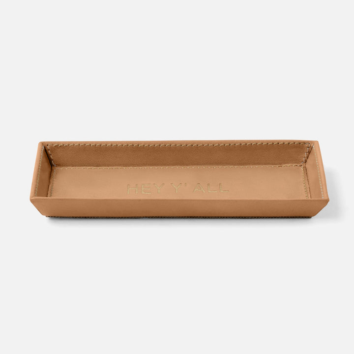 Decorah, Aged Camel, Eyeglass Holder, Hey Y'All, Full-Grain Leather, Pack/2
