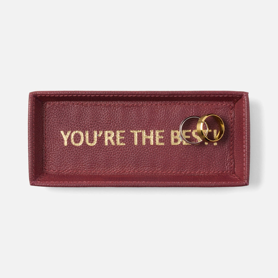 Decorah, Burgundy, Eyeglass Holder, You'Re The Best, Full-Grain Leather, Pack/2