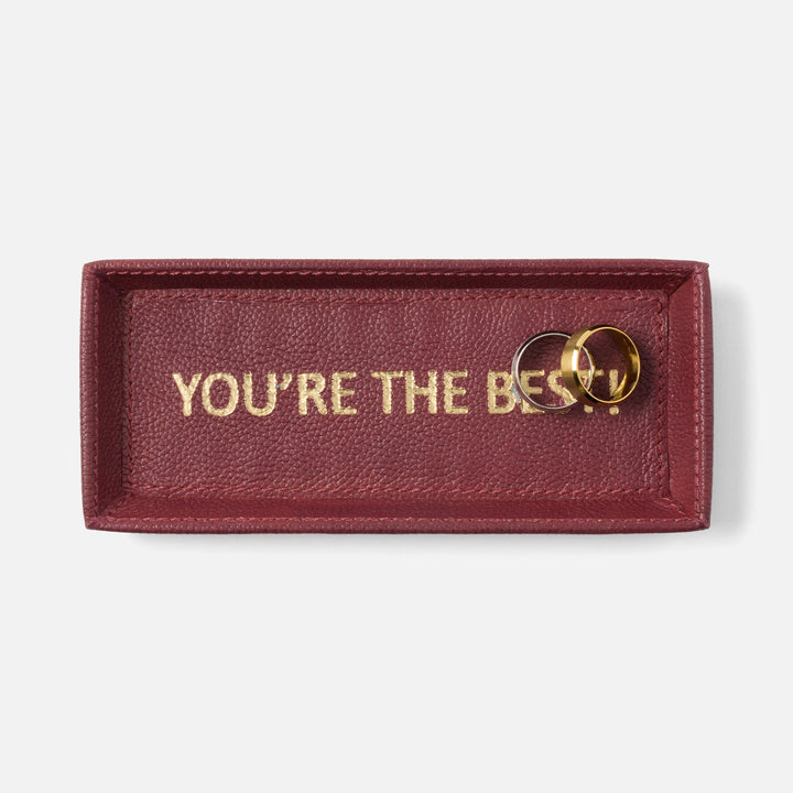 Decorah, Burgundy, Eyeglass Holder, You'Re The Best, Full-Grain Leather, Pack/2
