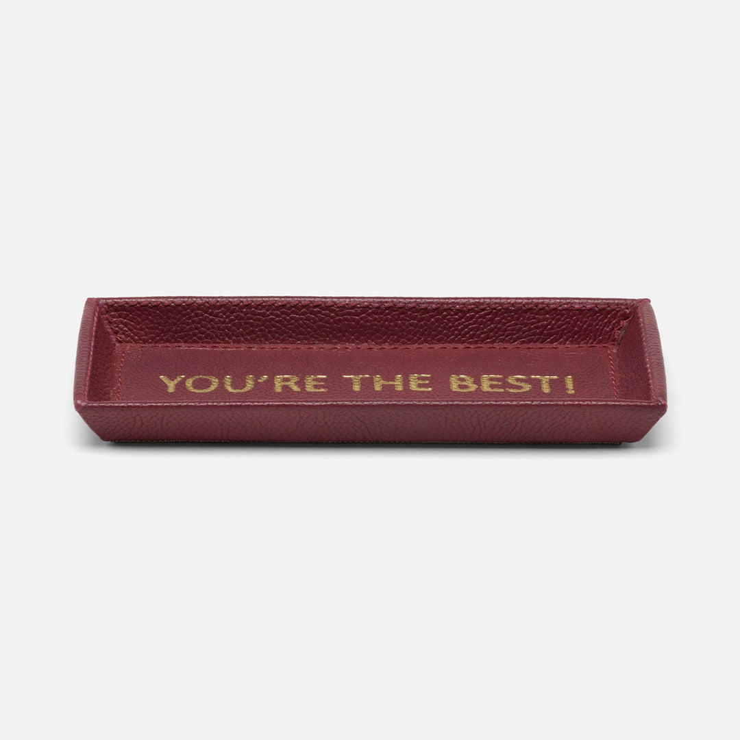 Decorah, Burgundy, Eyeglass Holder, You'Re The Best, Full-Grain Leather, Pack/2