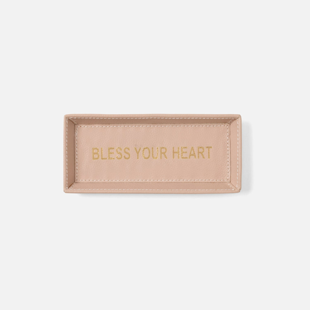 Decorah, Dusty Rose, Eyeglass Holder, Bless Your Heart, Full-Grain Leather, Pack/2