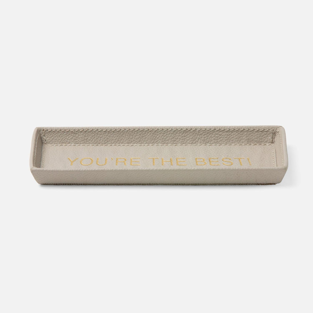 Decorah, Light Gray, Eyeglass Holder, You'Re The Best, Full-Grain Leather, Pack/2
