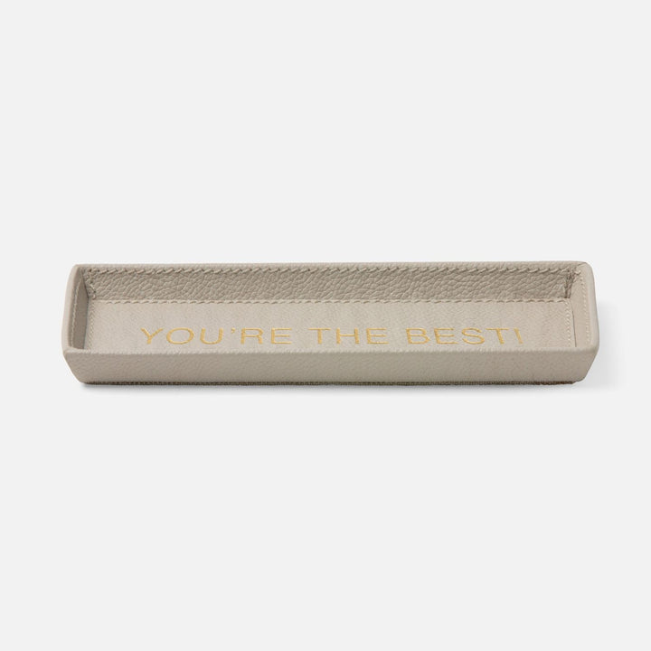 Decorah, Light Gray, Eyeglass Holder, You'Re The Best, Full-Grain Leather, Pack/2