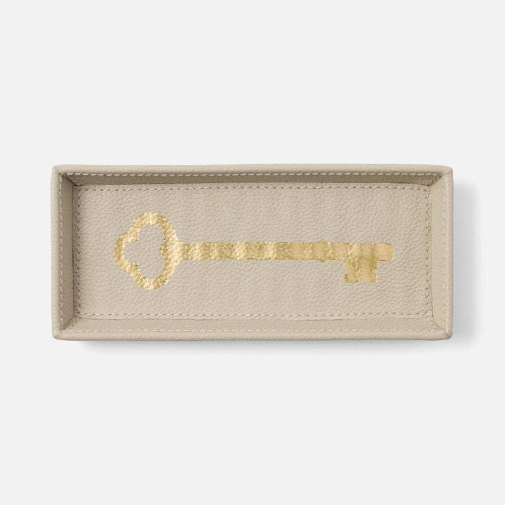 Decorah, Light Gray, Eyeglass Holder, Vintage Key, Full-Grain Leather, Pack/2