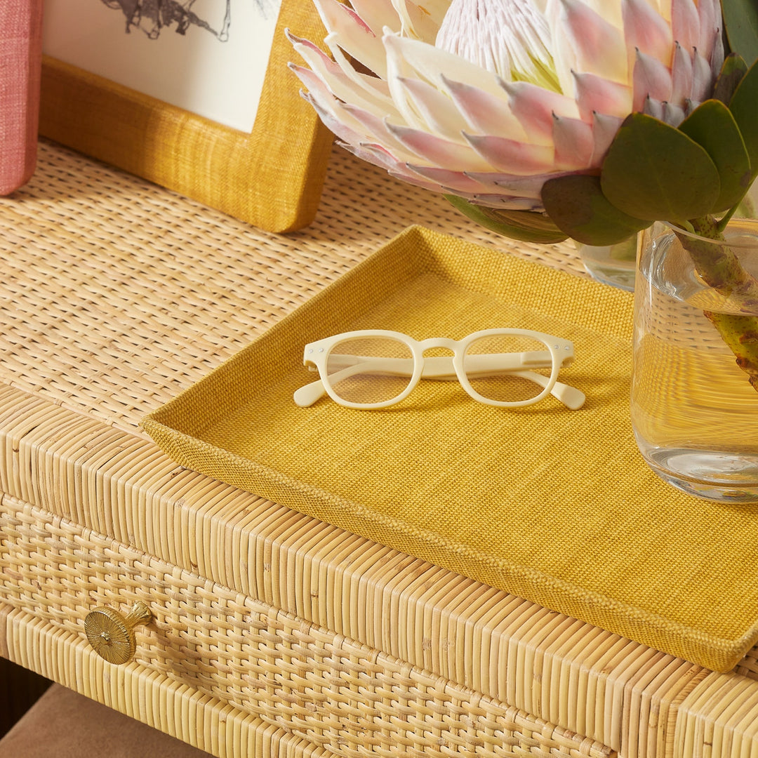 Dresden, Dark Yellow, Tray, Rectangular Tapered, Large, Cotton Jute Pack/2