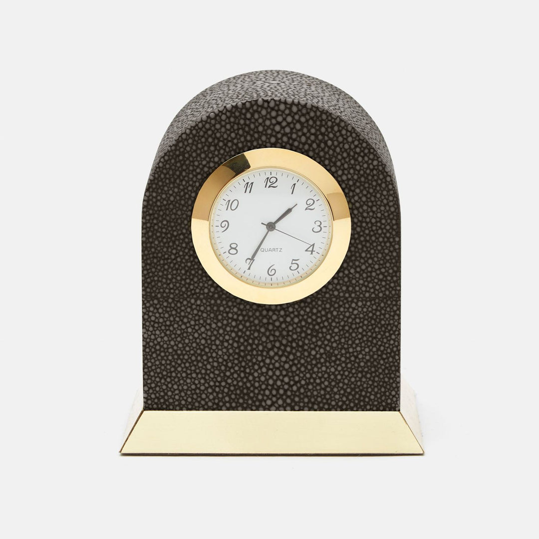 Fondi, Dark Mushroom, Clock, Realistic Faux Shagreen, M/2