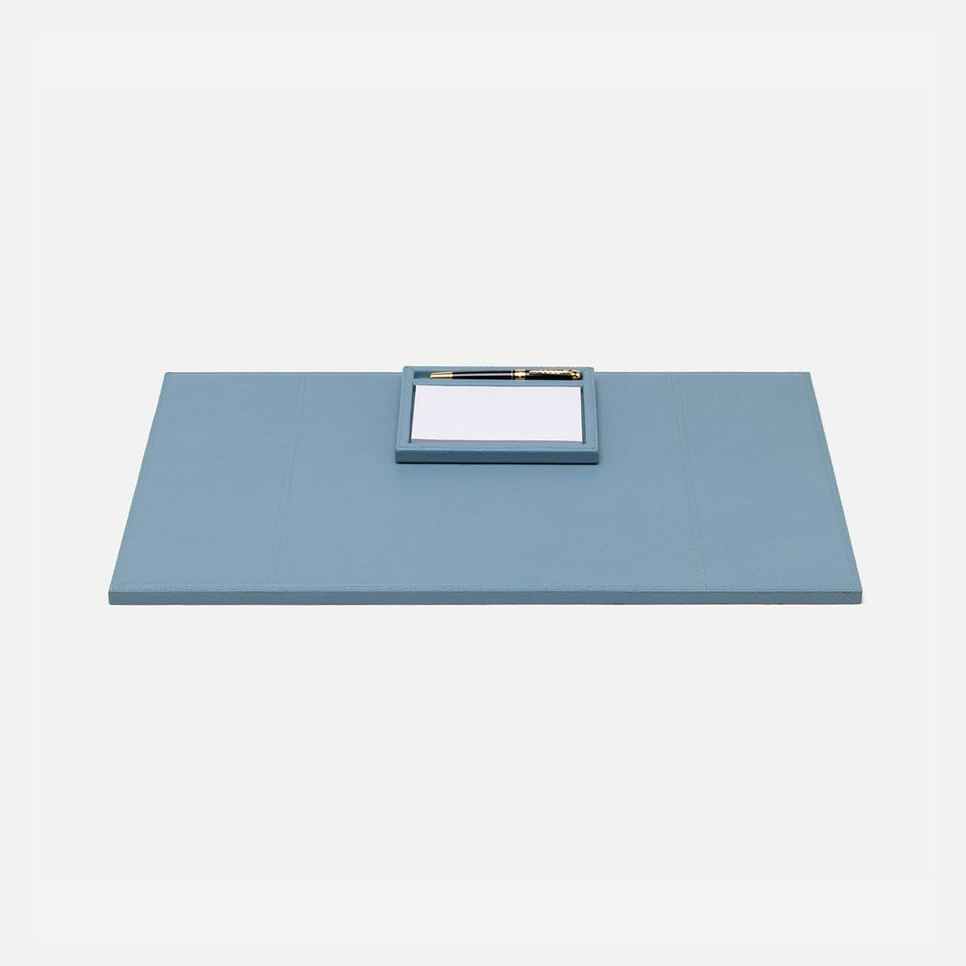 Grafton, Country Blue, Set: Laptop Desk Blotter With Pen/Notepad Holder, Full-Grain Leather