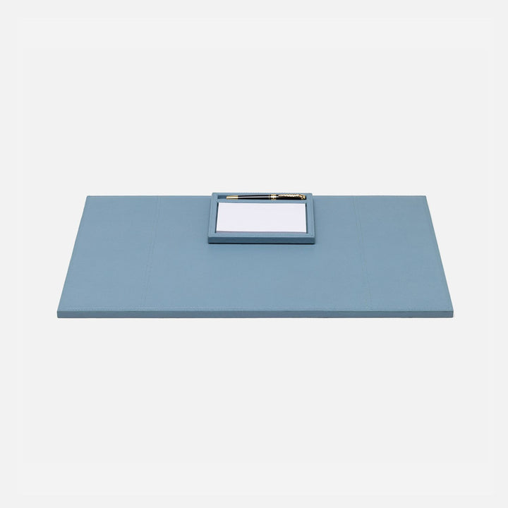 Grafton, Country Blue, Set: Laptop Desk Blotter With Pen/Notepad Holder, Full-Grain Leather