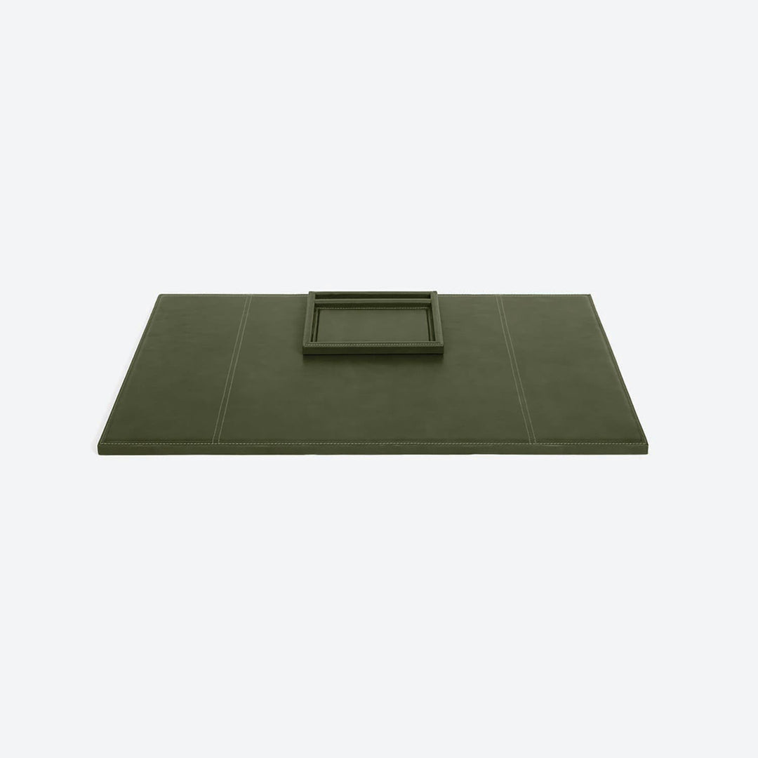 Grafton, Forest, Set: Laptop Desk Blotter With Pen/Notepad Holder, Full-Grain Leather