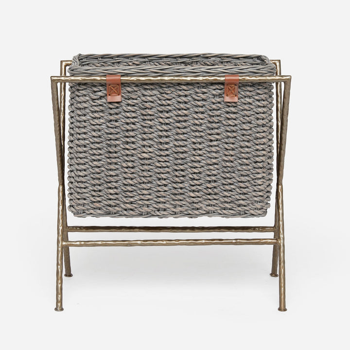 Hemley, Gray, Magazine Rack, Woven Seagrass