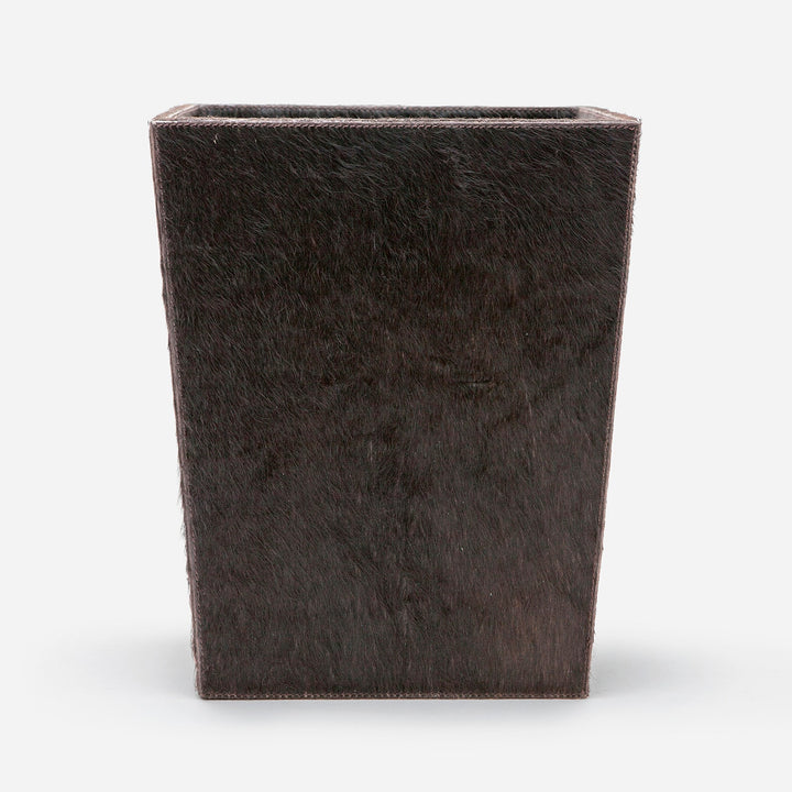 Hyde, Brown, Wastebasket, Rectangular Tapered, Hair-On-Hide
