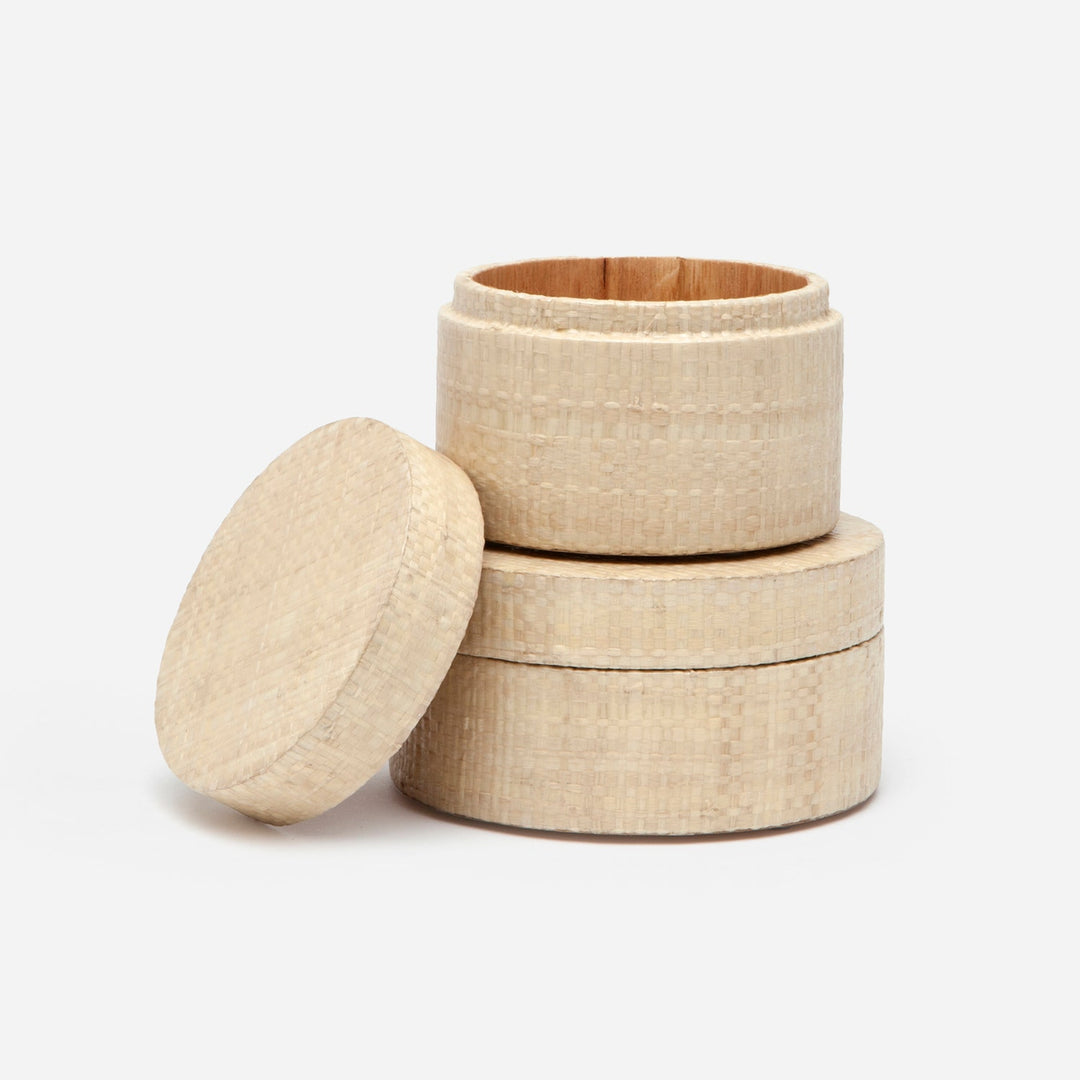 Koba, Natural, S/2 Round Canisters, Bagor Grass
