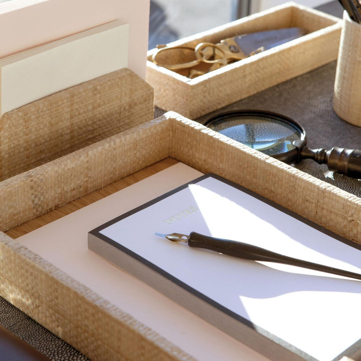 Koba, Natural, Set: Letter Tray, Envelope Holder, Pencil Tray And Pencil Holder, Bagor Grass