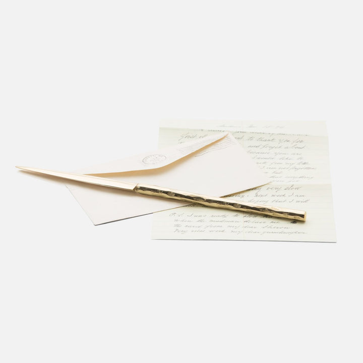 Lublin, Gold, Magnifying Glass & Letter Opener Set, Brass