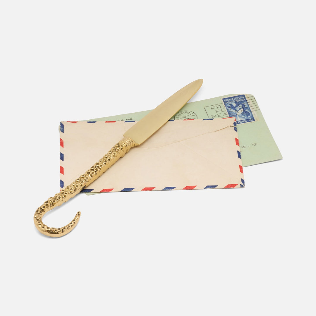 Milford, Gold, Magnifying Glass & Letter Opener Set, Brass