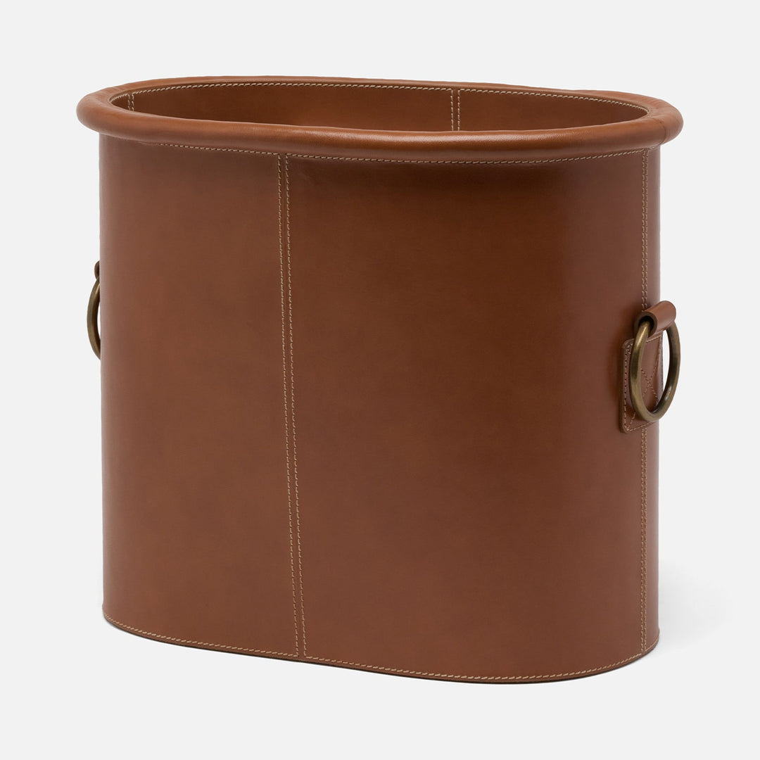 Ogden, Aged Camel, Magazine Holder, Oval, Full-Grain Leather
