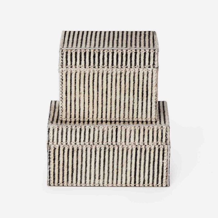 Riga, Brown Candy Striped, S/2 Canister, Square Straight, Hair-On-Hide