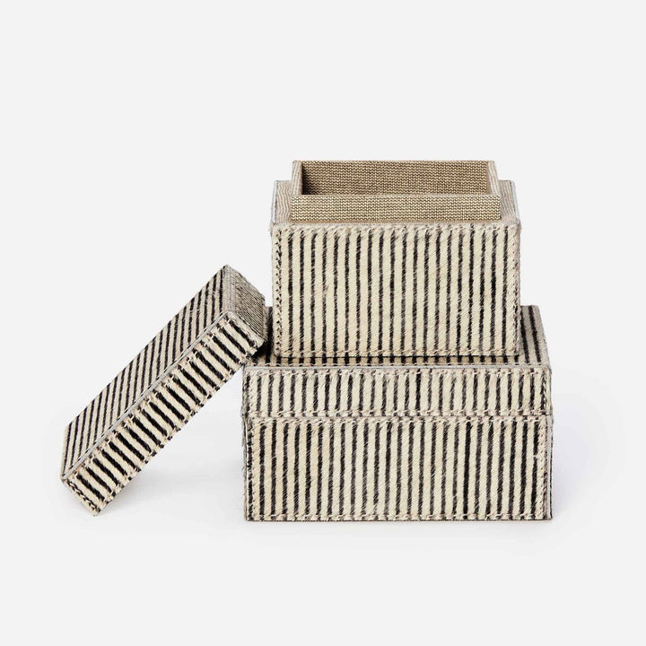 Riga, Brown Candy Striped, S/2 Canister, Square Straight, Hair-On-Hide
