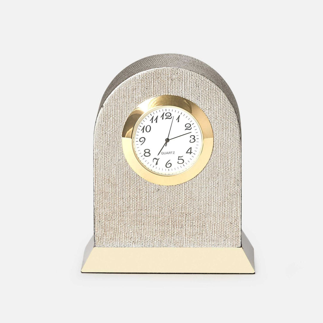 Siena, Warm Silver, Clock, Round, Faux Linen, M/2