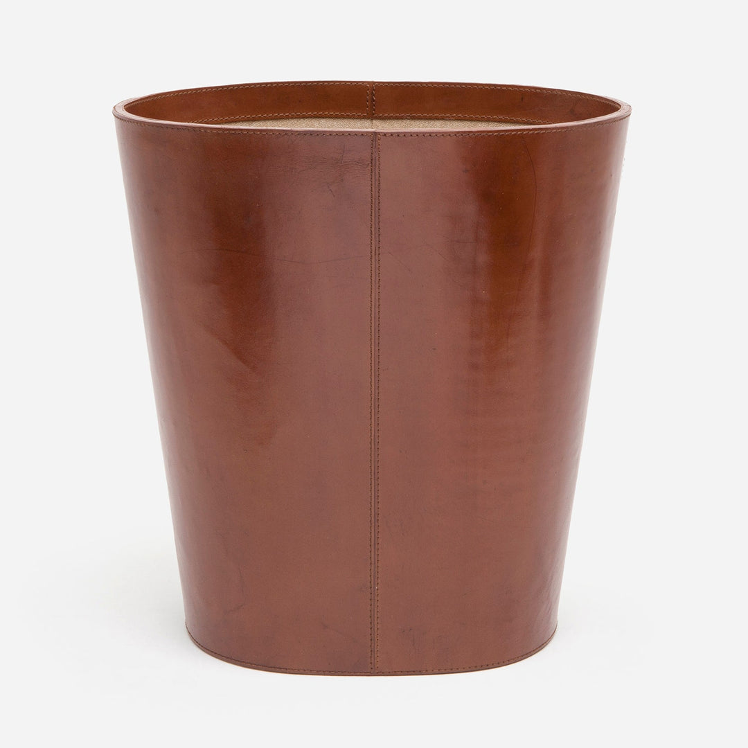 Stirling, Tobacco, Wastebasket, Oval, Full-Grain Leather