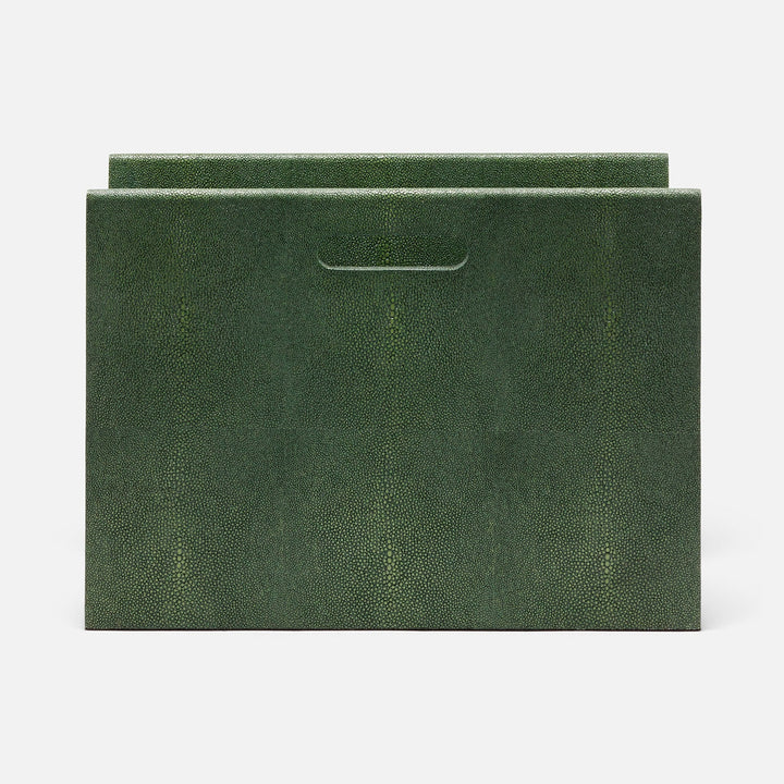 Turin, Juniper, Magazine Holder, Realistic Faux Shagreen