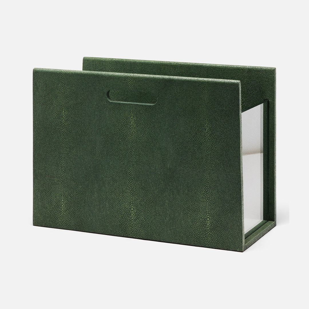 Turin, Juniper, Magazine Holder, Realistic Faux Shagreen