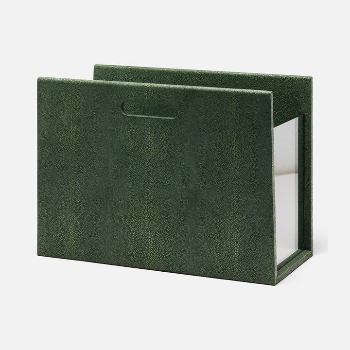 Turin, Juniper, Magazine Holder, Realistic Faux Shagreen