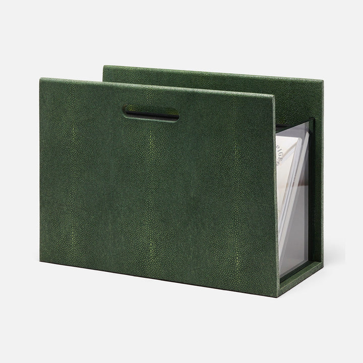 Turin, Juniper, Magazine Holder, Realistic Faux Shagreen