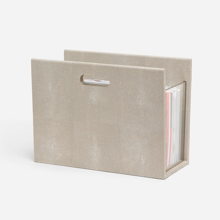 Turin, Sand, Magazine Holder, Realistic Faux Shagreen