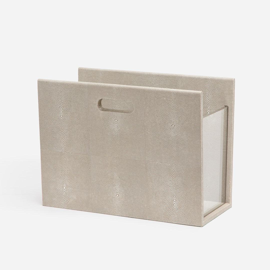 Turin, Sand, Magazine Holder, Realistic Faux Shagreen