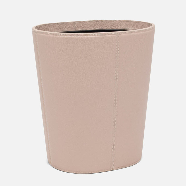 Asby, Dusty Rose, Wastebasket, Oval, Full-Grain Leather