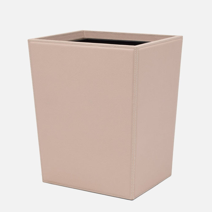 Asby, Dusty Rose, Wastebasket, Rectangular Tapered, Full-Grain Leather