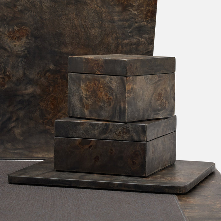 Chandler, Ash Gray, Square Boxes, Mappa Burl, S/2