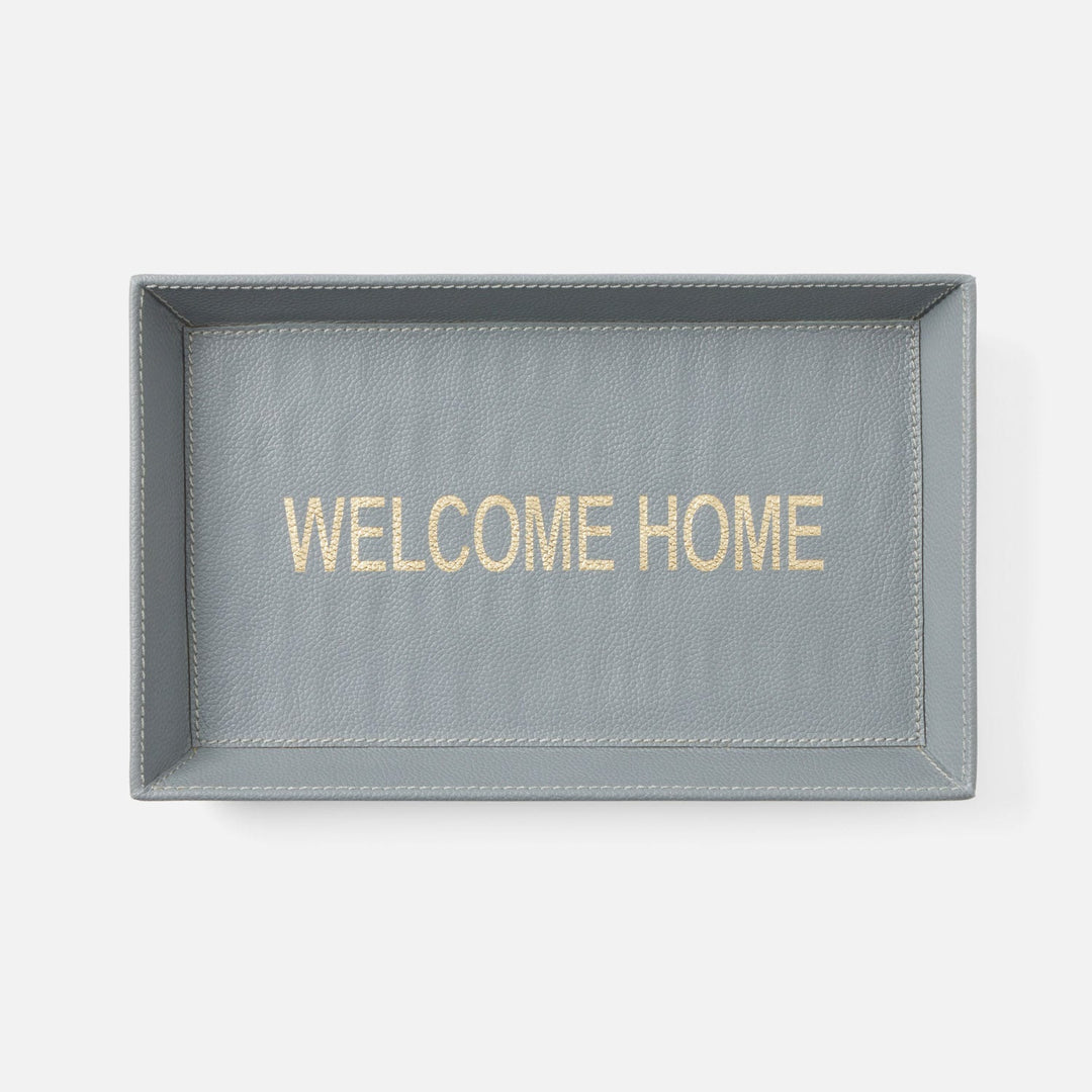 Decorah, Dark Gray, Desk Tray, Welcome Home, Large, Full-Grain Leather, Pack/2