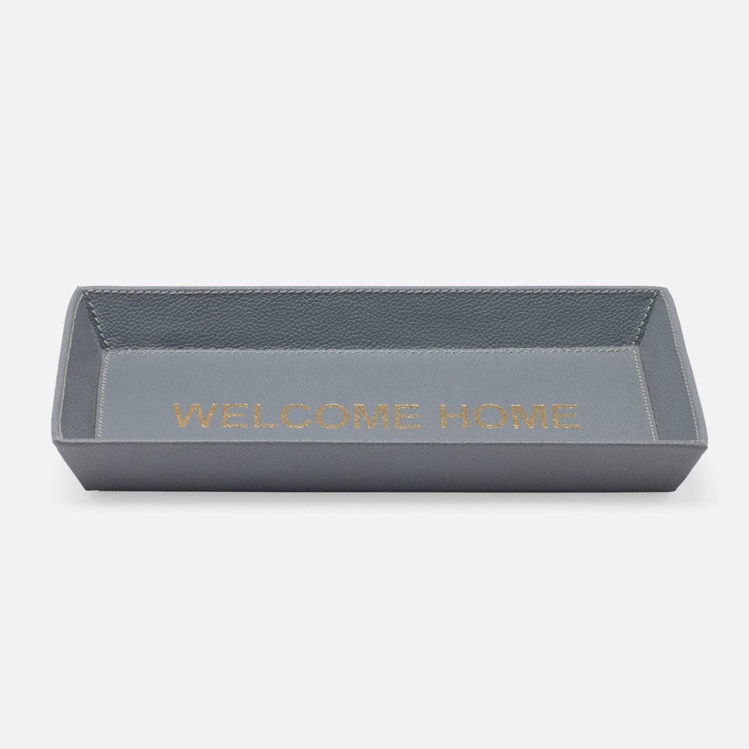 Decorah, Dark Gray, Desk Tray, Welcome Home, Large, Full-Grain Leather, Pack/2