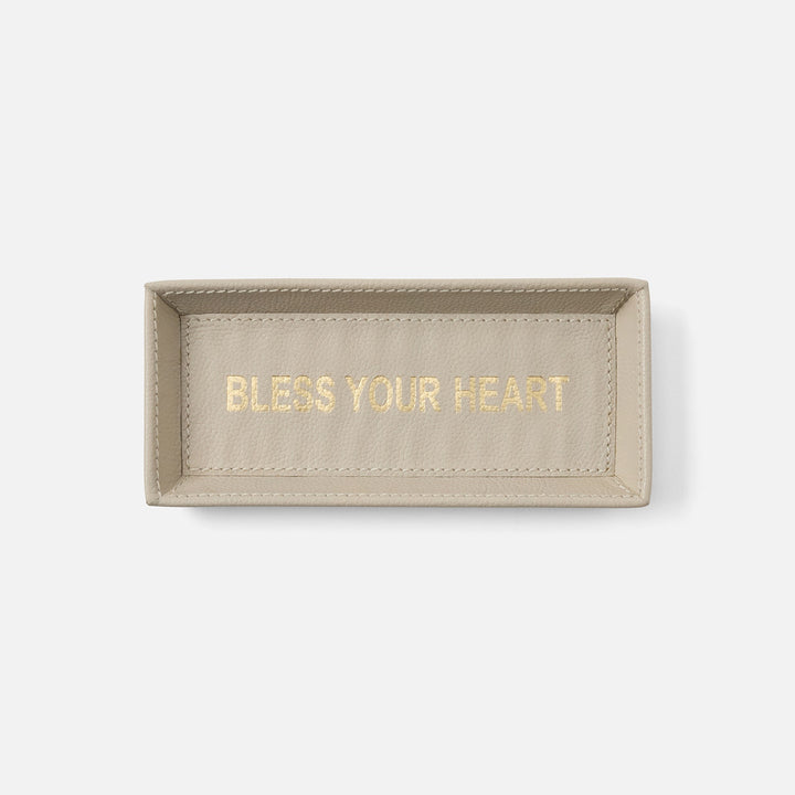 Decorah, Light Gray, Eyeglass Holder, Bless Your Heart, Full-Grain Leather, Pack/2