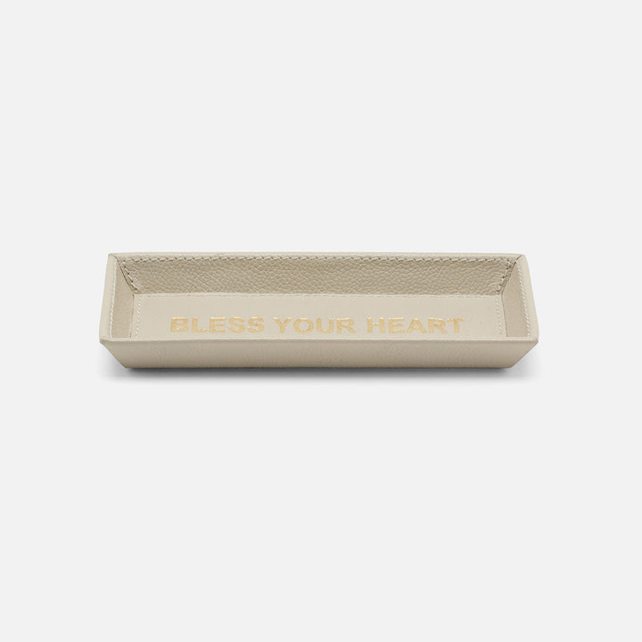 Decorah, Light Gray, Eyeglass Holder, Bless Your Heart, Full-Grain Leather, Pack/2