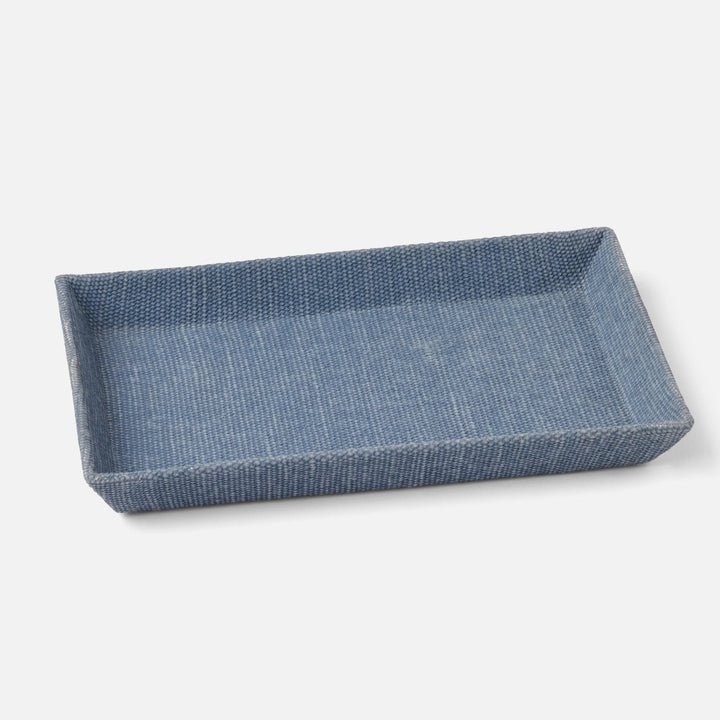 Dresden, Light Blue, Tray, Rectangular Tapered, Small, Cotton Jute, Pack/2